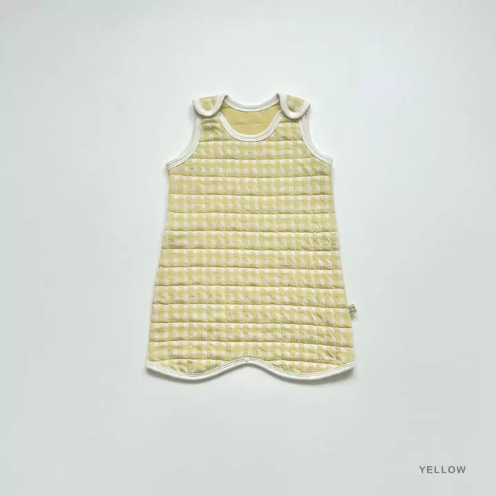 Lime & Blue - Korean Children Fashion - #fashionkids - Check Quilting Long Sleep Vest - 5