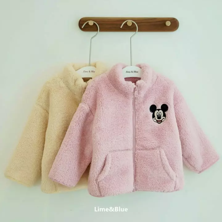 Lime & Blue - Korean Children Fashion - #kidsshorts - Mickey Fleece Jumper Family - 3
