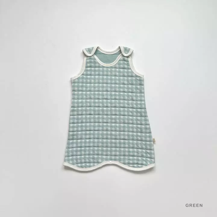Lime & Blue - Korean Children Fashion - #kidsstore - Check Quilting Long Sleep Vest - 7