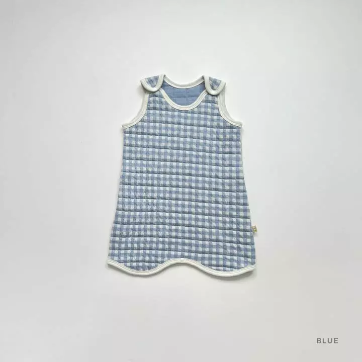 Lime & Blue - Korean Children Fashion - #kidzfashiontrend - Check Quilting Long Sleep Vest - 8
