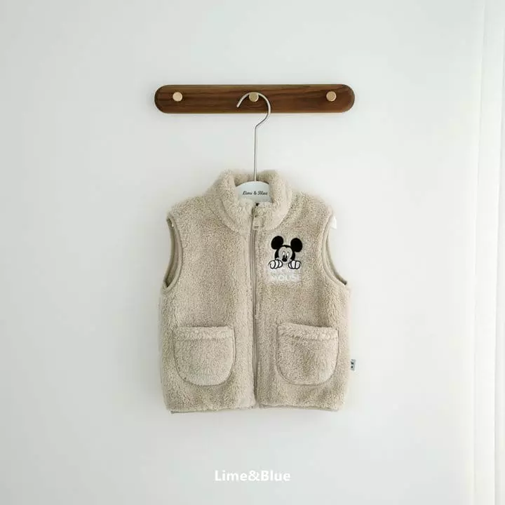Lime & Blue - Korean Children Fashion - #littlefashionista - Mickey Fleece Vest - 8
