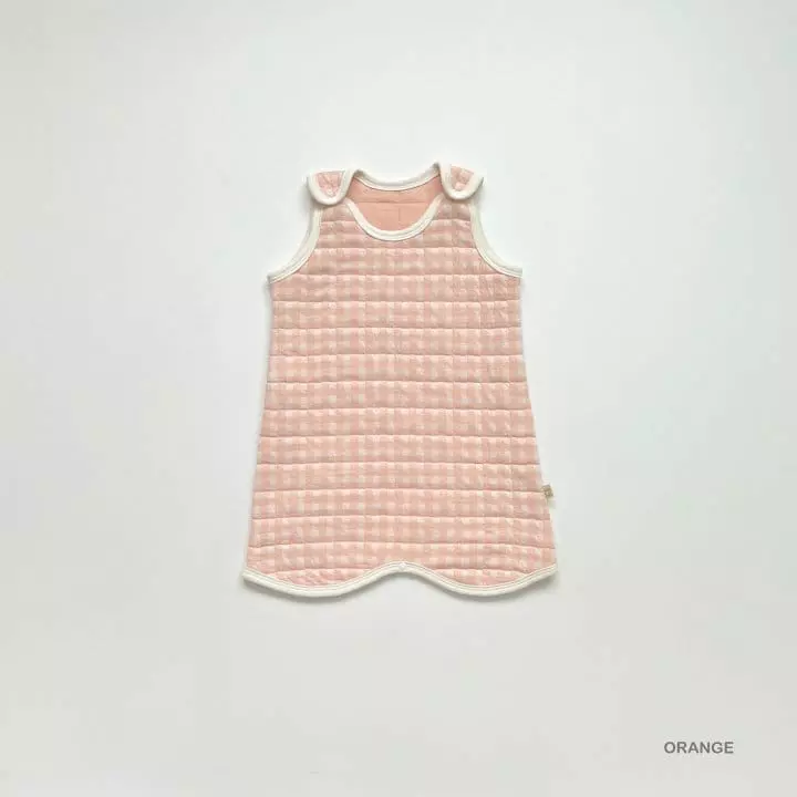 Lime & Blue - Korean Children Fashion - #minifashionista - Check Quilting Long Sleep Vest - 12