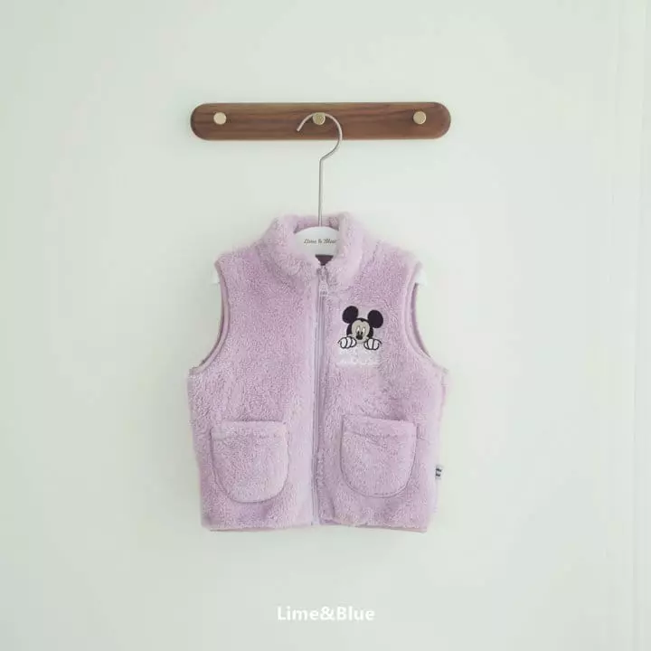 Lime & Blue - Korean Children Fashion - #minifashionista - Mickey Fleece Vest - 10