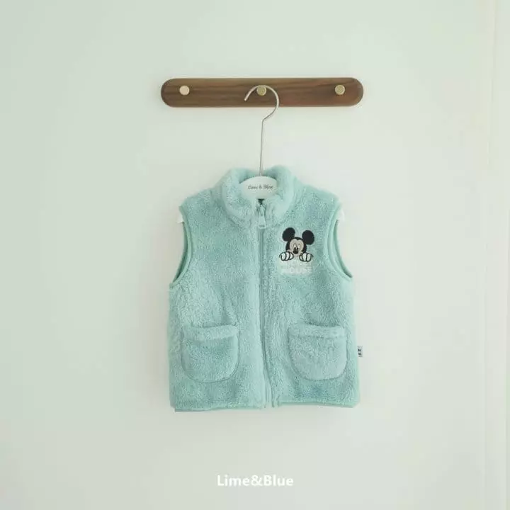 Lime & Blue - Korean Children Fashion - #prettylittlegirls - Mickey Fleece Vest - 11