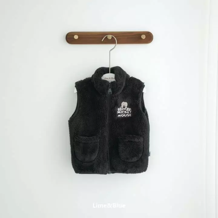 Lime & Blue - Korean Women Fashion - #momslook - Mickey Fleece Vest Mom - 6