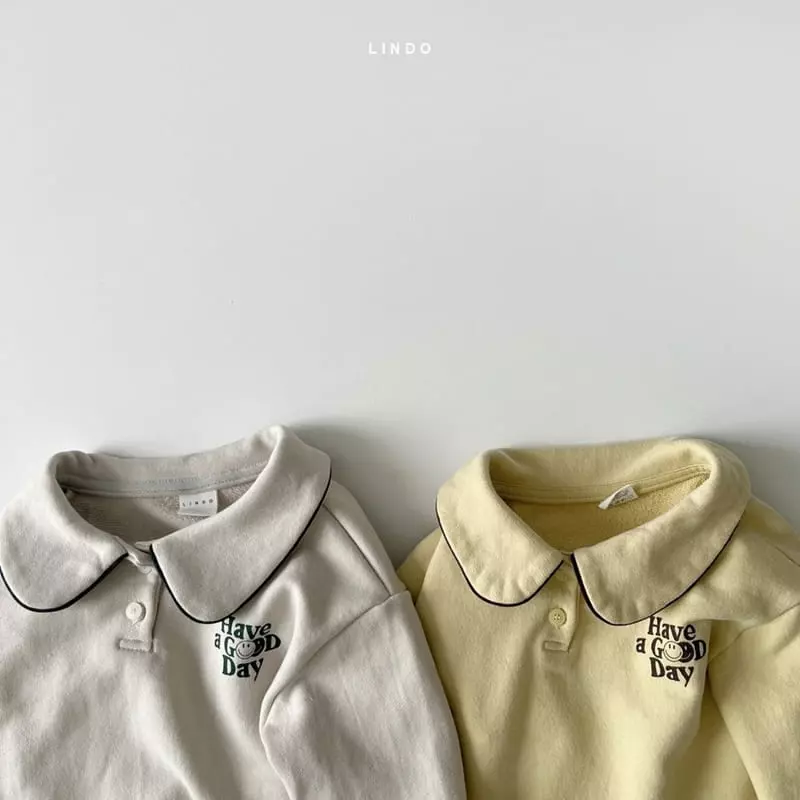 Lindo - Korean Children Fashion - #designkidswear - Good Day Collar Top Bottom Set
