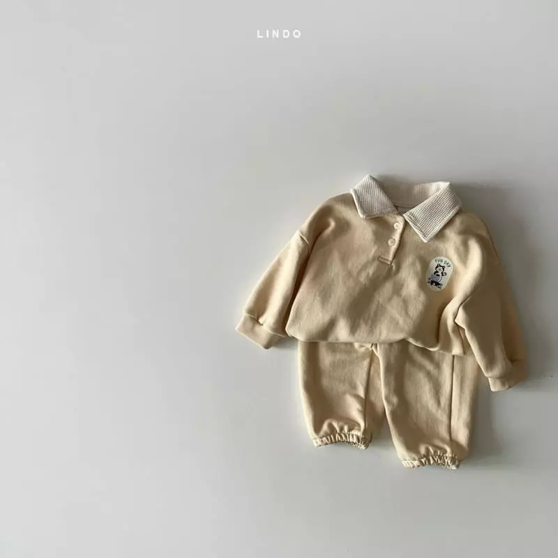 Lindo - Korean Children Fashion - #minifashionista - Waffle Collar Top Bottom Set