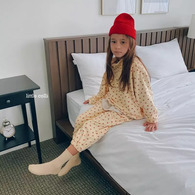 Little Colli - Korean Children Fashion - #Kfashion4kids - Red Flower Top Bottom Set - 5
