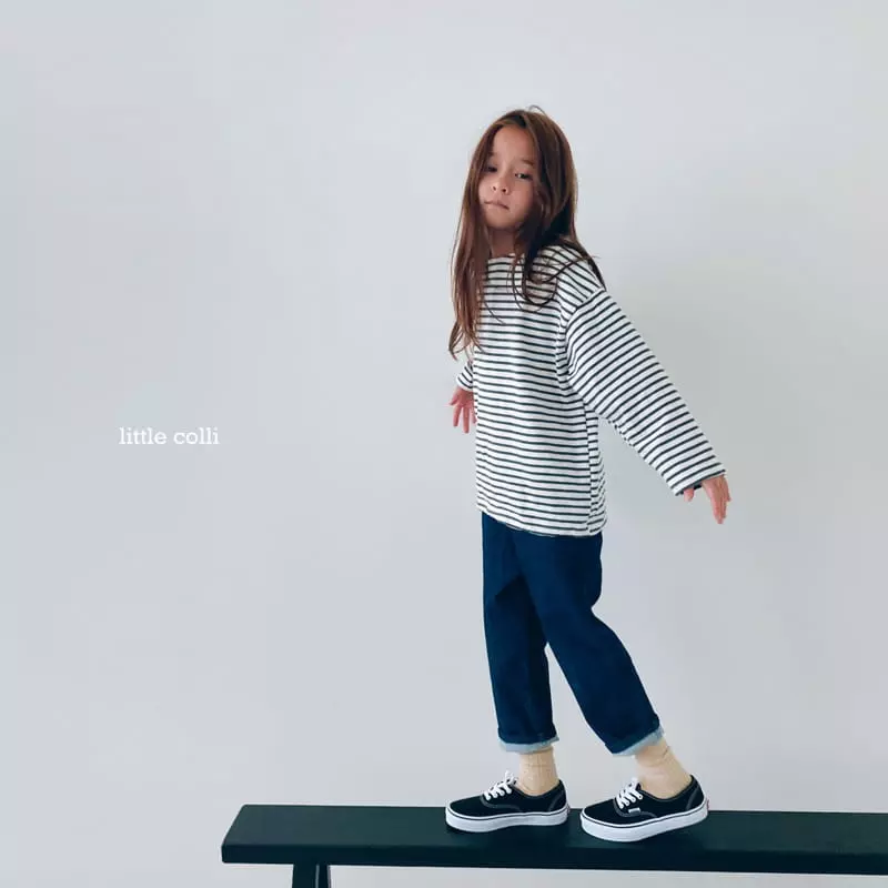 Little Colli - Korean Children Fashion - #kidzfashiontrend - Dark Denim Pants - 4