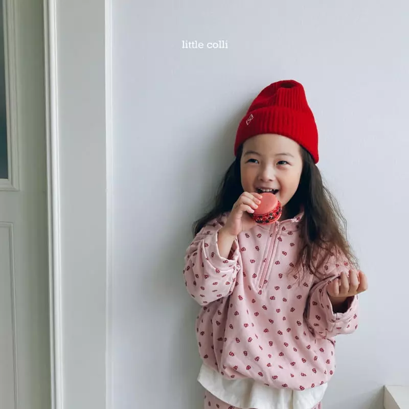 Little Colli - Korean Children Fashion - #childrensboutique - Red Flower Top Bottom Set - 12