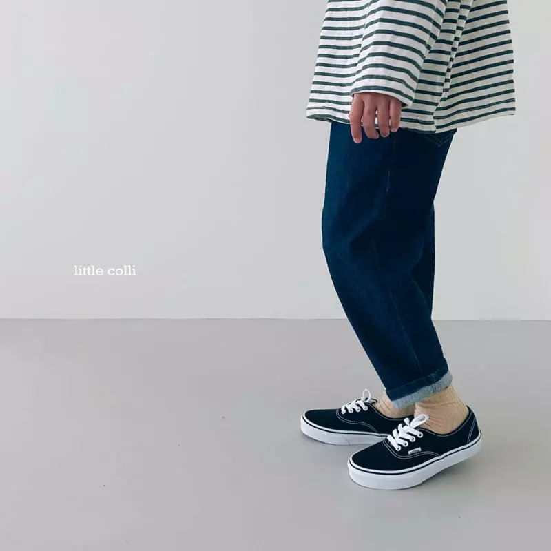 Little Colli - Korean Children Fashion - #kidsshorts - Dark Denim Pants