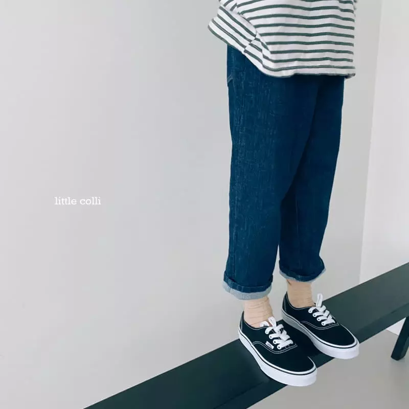Little Colli - Korean Children Fashion - #kidsstore - Dark Denim Pants - 2