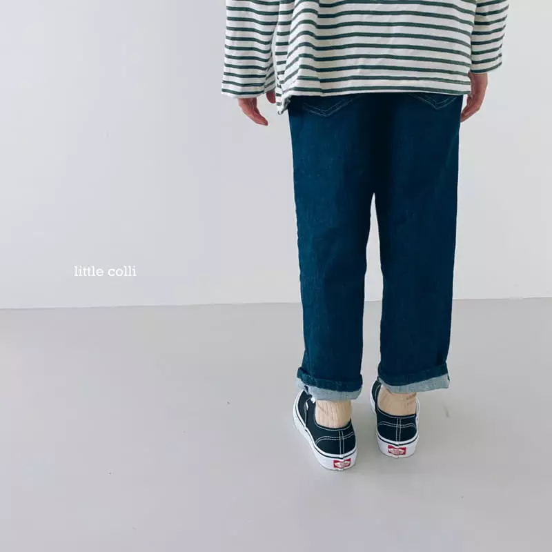 Little Colli - Korean Children Fashion - #littlefashionista - Dark Denim Pants - 5
