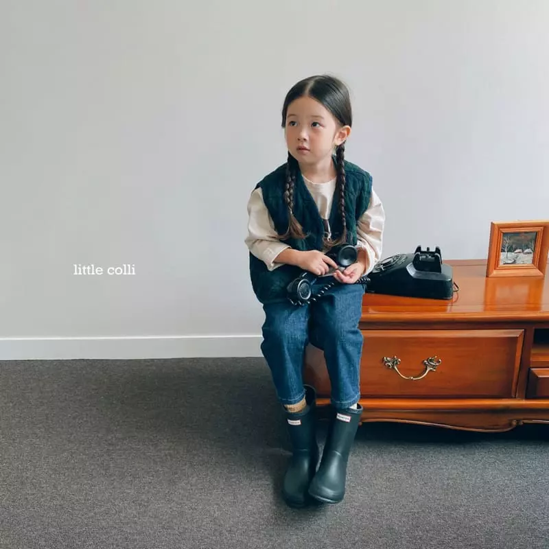 Little Colli - Korean Children Fashion - #minifashionista - Dark Denim Pants - 7