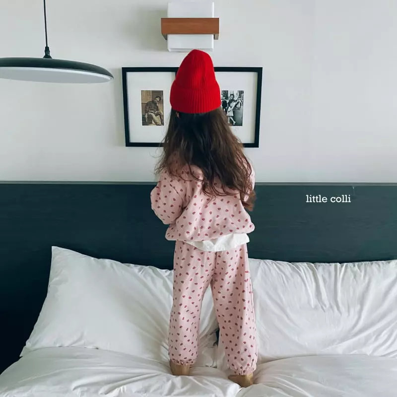 Little Colli - Korean Children Fashion - #prettylittlegirls - Red Flower Top Bottom Set - 9