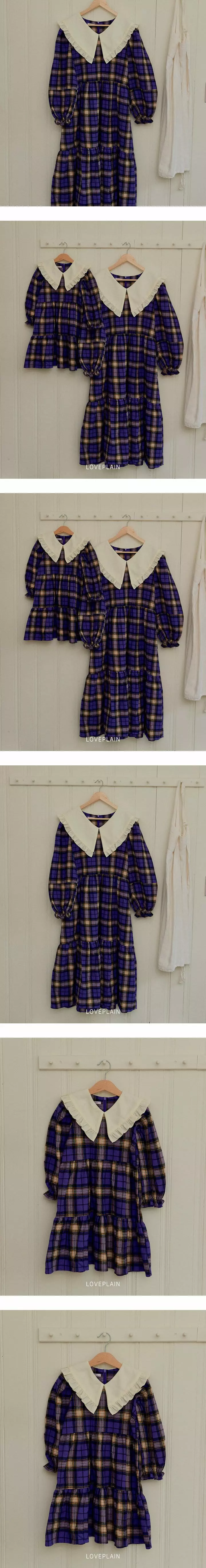 Loveplain - Korean Children Fashion - #childofig - Mom Purple Check One-piece