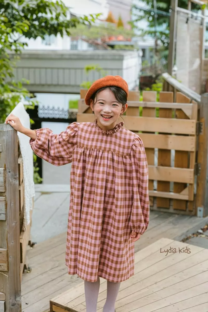 Lydia - Korean Children Fashion - #Kfashion4kids - Check One-piece - 7