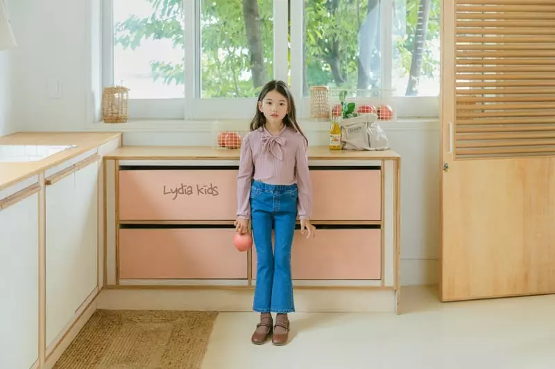 Lydia - Korean Children Fashion - #Kfashion4kids - Ribbon Tie Rib Tee - 5