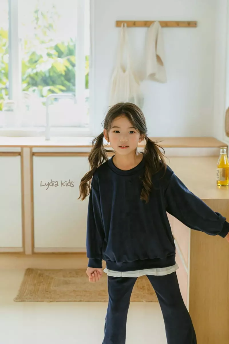 Lydia - Korean Children Fashion - #childrensboutique - Velour Bootscut Pants Set - 8