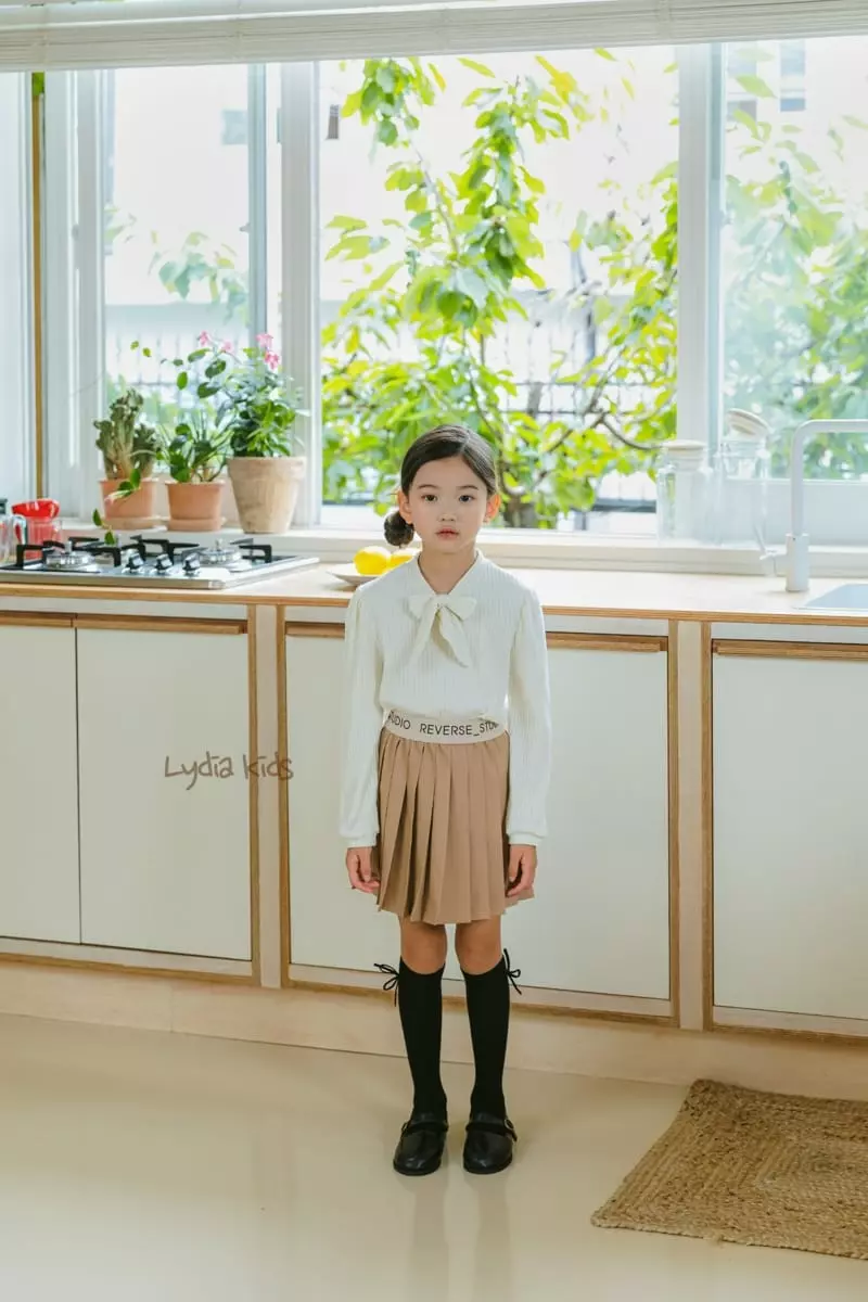 Lydia - Korean Children Fashion - #kidsstore - Ribbon Tie Rib Tee - 3