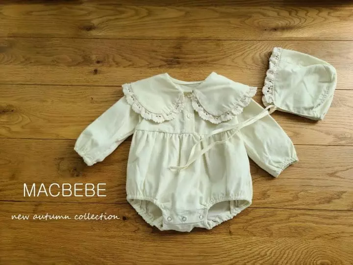 Mac - Korean Baby Fashion - #babyboutiqueclothing - Big Collar Bodysuit with Bonnet - 5