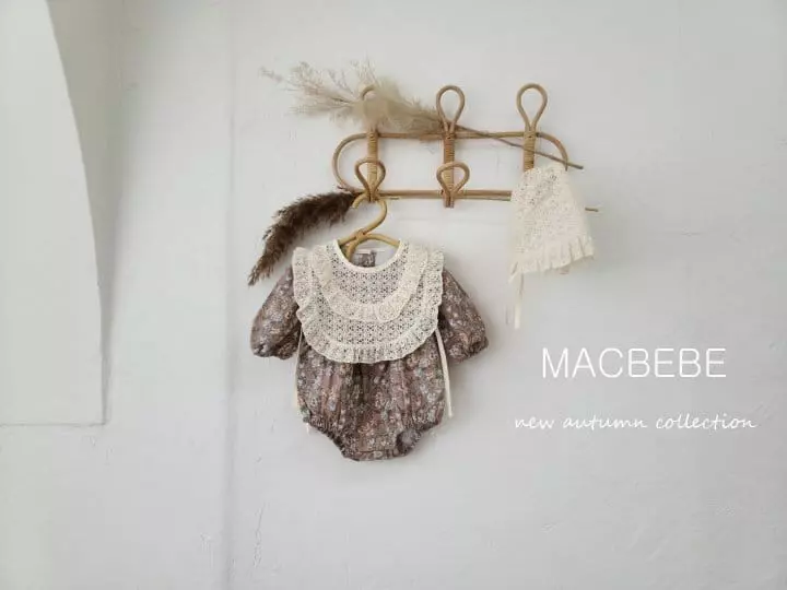 Mac - Korean Baby Fashion - #babyboutiqueclothing - Flower Bodysuit with Bonnet - 2