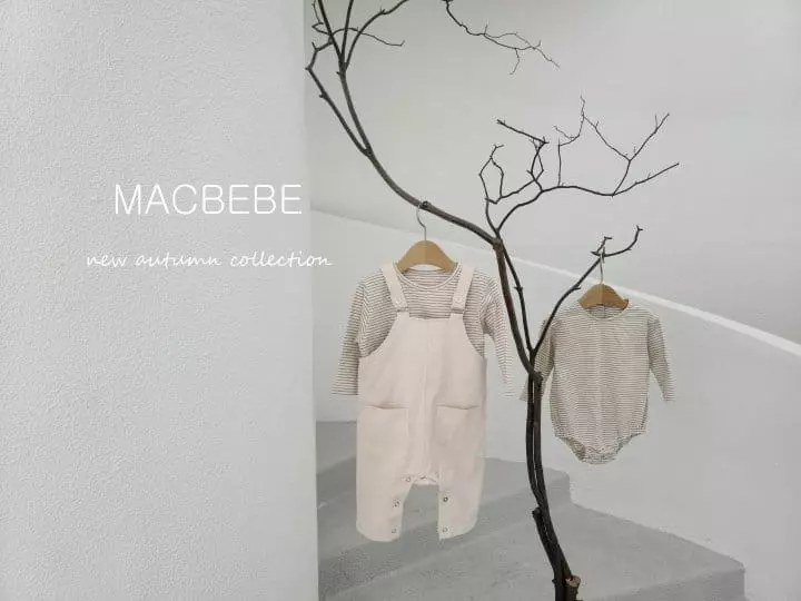 Mac - Korean Baby Fashion - #babyfashion - Pocket Dungarees Bodysuit