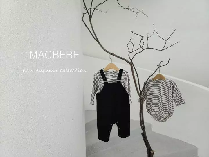 Mac - Korean Baby Fashion - #babyfever - Pocket Dungarees Bodysuit - 2