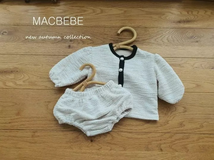 Mac - Korean Baby Fashion - #babygirlfashion - Puff Cardigan Set - 2