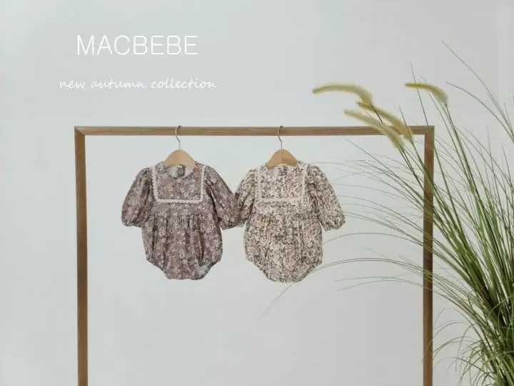 Mac - Korean Baby Fashion - #babylifestyle - Flower Bodysuit with Bonnet - 7