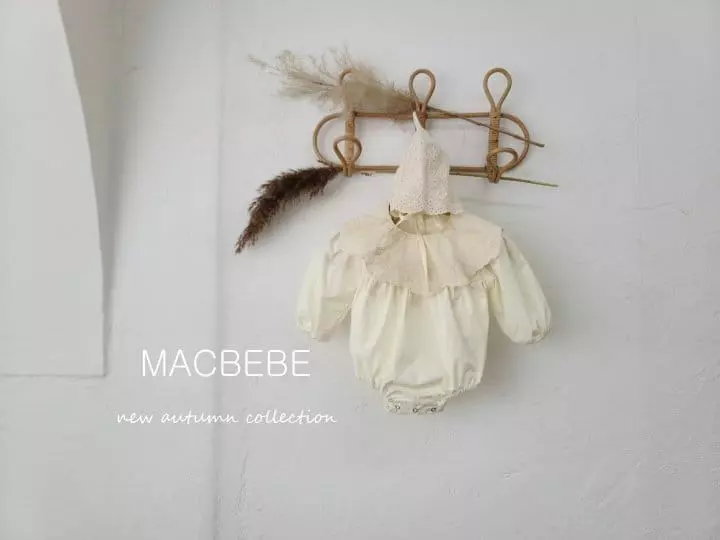 Mac - Korean Baby Fashion - #babylifestyle - Embroidery Cape Bodysuit with Bonnet - 2