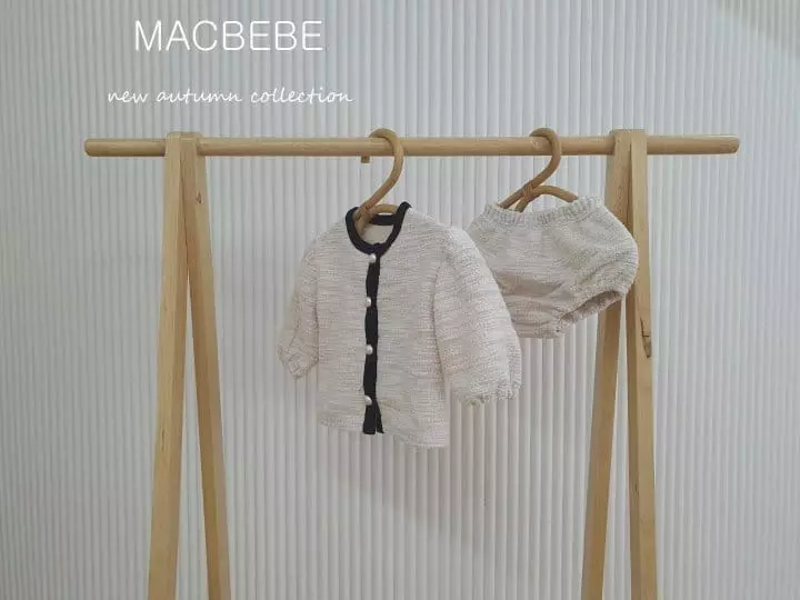 Mac - Korean Baby Fashion - #babyoutfit - Puff Cardigan Set - 6
