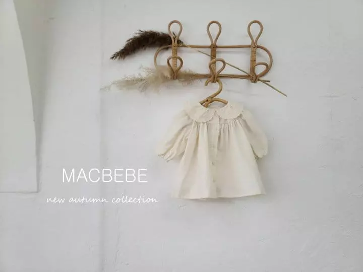 Mac - Korean Baby Fashion - #babyootd - Embroidery Collar One-piece - 4