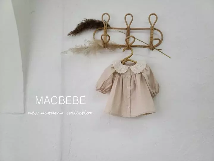 Mac - Korean Baby Fashion - #onlinebabyshop - Embroidery Collar One-piece - 8