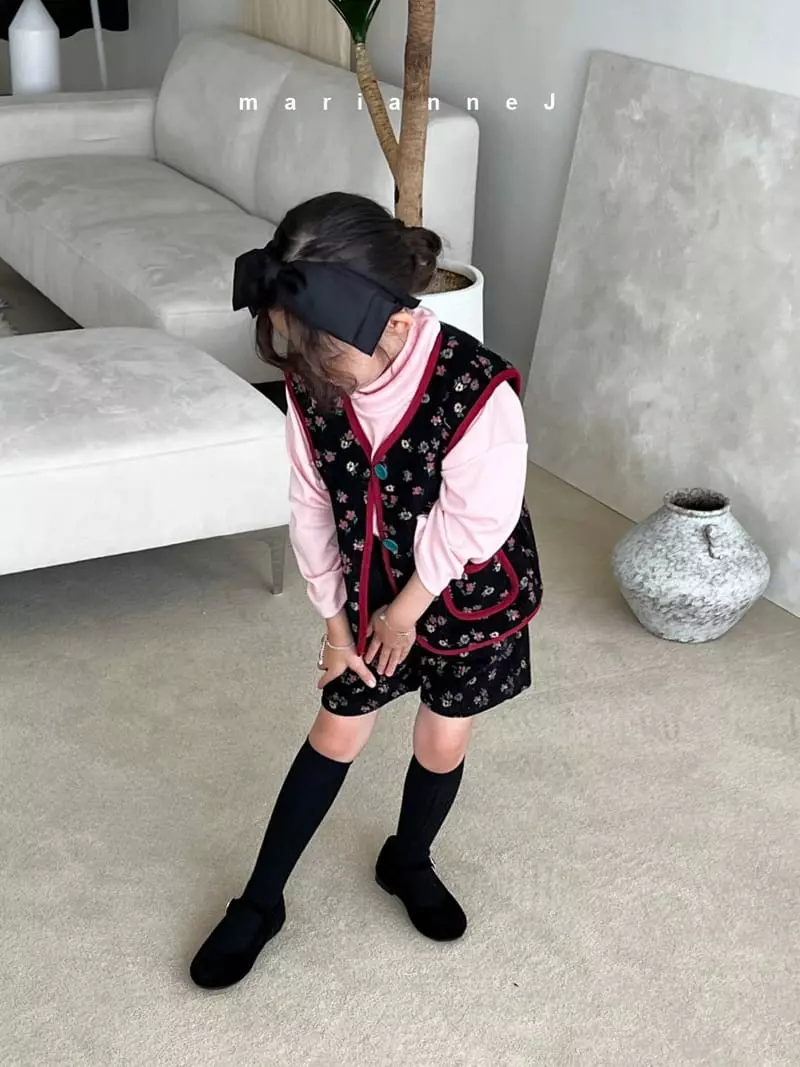 Mariannej - Korean Children Fashion - #Kfashion4kids - Rib Flower Vest - 10
