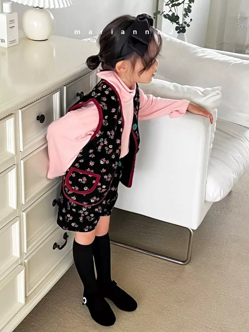 Mariannej - Korean Children Fashion - #childofig - Rib Flower Vest - 2
