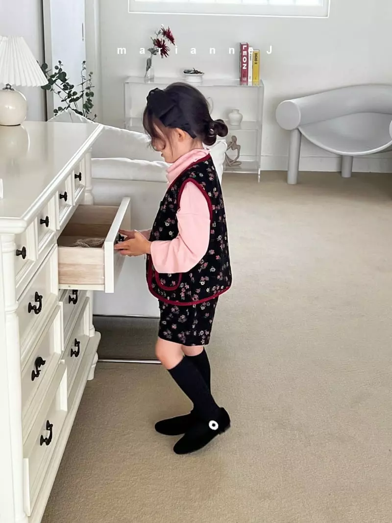 Mariannej - Korean Children Fashion - #childrensboutique - Rib Flower Vest - 3