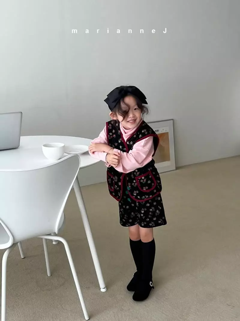 Mariannej - Korean Children Fashion - #fashionkids - Rib Flower Vest - 6