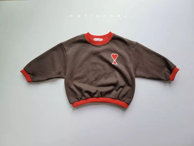 Mariannej - Korean Children Fashion - #kidsshorts - Hear Embroidery Sweatshirt