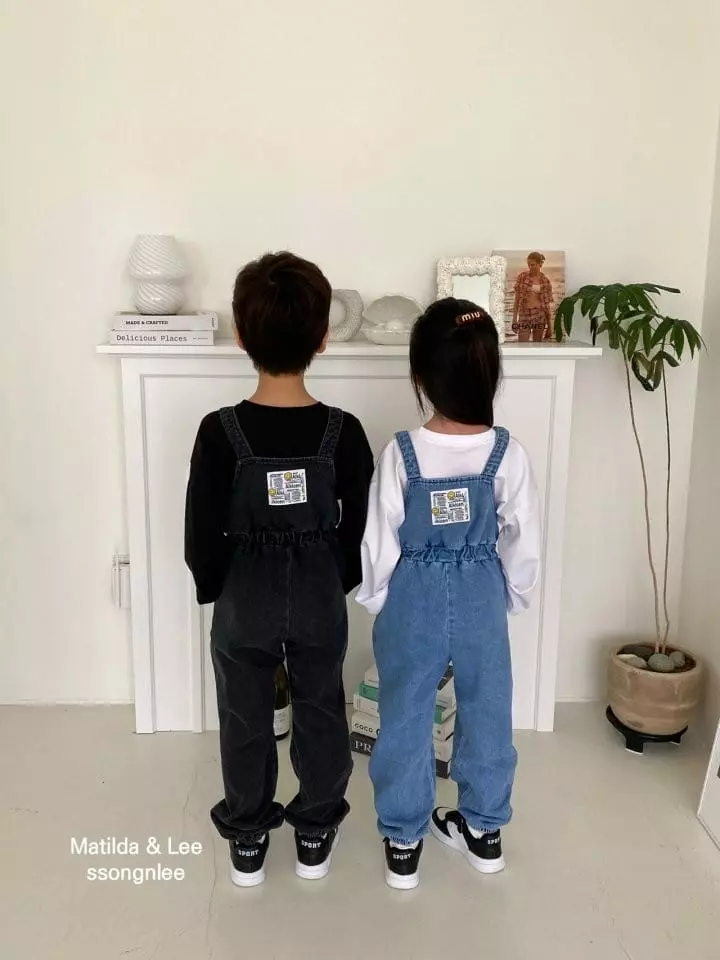 Matilda & Lee - Korean Children Fashion - #childofig - Denim Dungarees Pants - 7