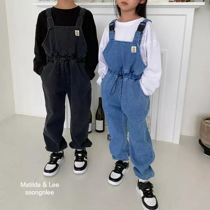 Matilda & Lee - Korean Children Fashion - #stylishchildhood - Denim Dungarees Pants - 6