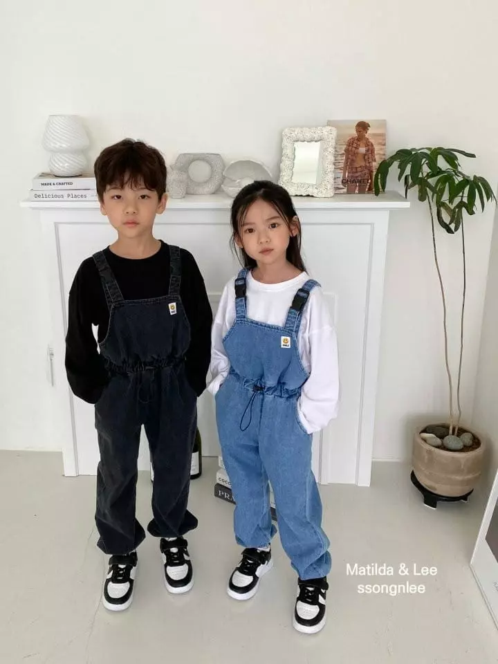 Matilda & Lee - Korean Children Fashion - #prettylittlegirls - Denim Dungarees Pants - 4