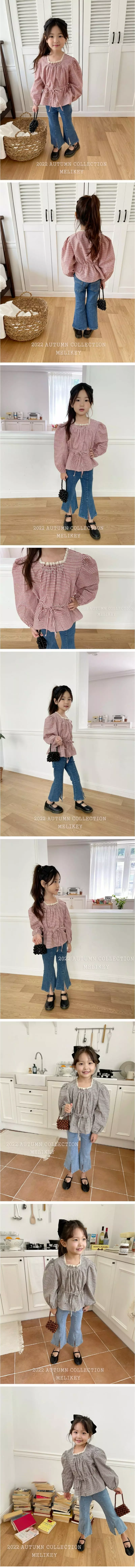 Melikey - Korean Children Fashion - #Kfashion4kids - Croiffle Check Blouse