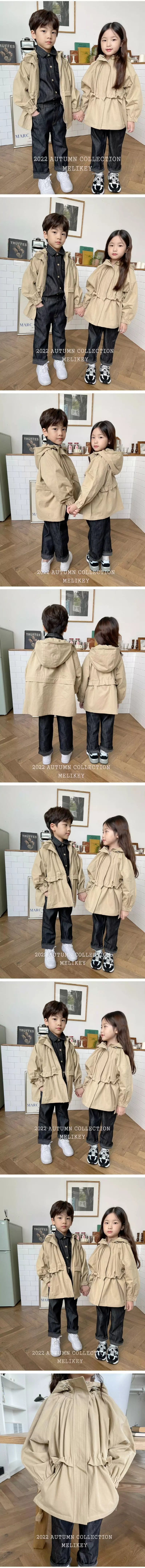 Melikey - Korean Children Fashion - #childofig - String Field Jacket Beige