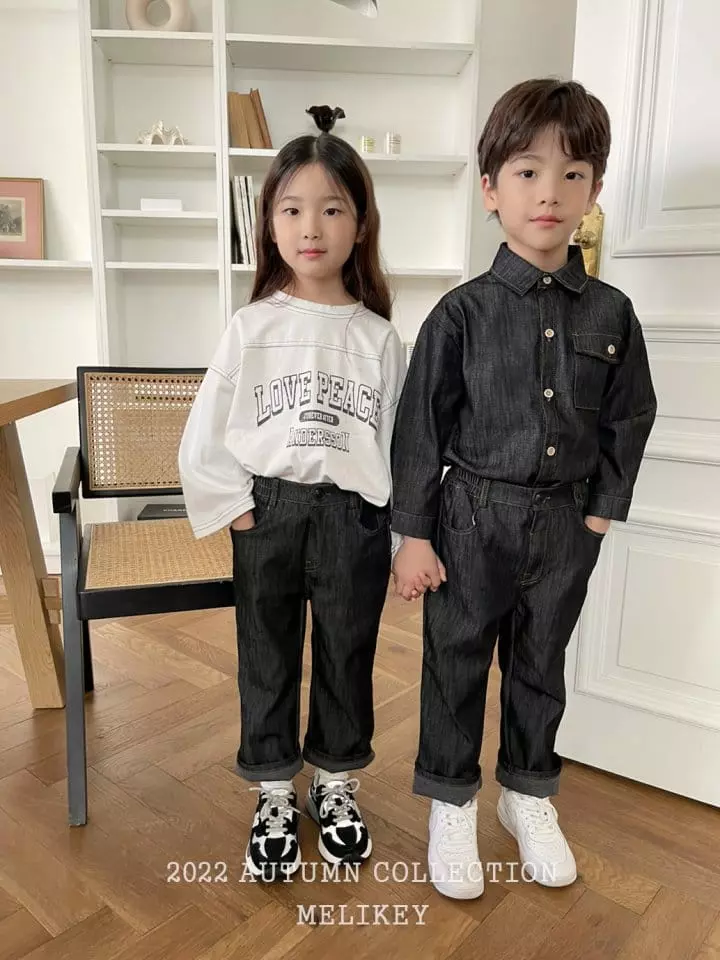 Melikey - Korean Children Fashion - #childrensboutique - Pocket Shirt Black Denim