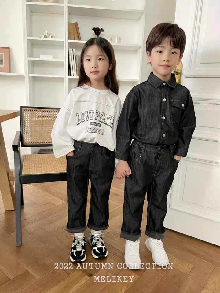Melikey - Korean Children Fashion - #designkidswear - Pocket Shirt Black Denim - 2
