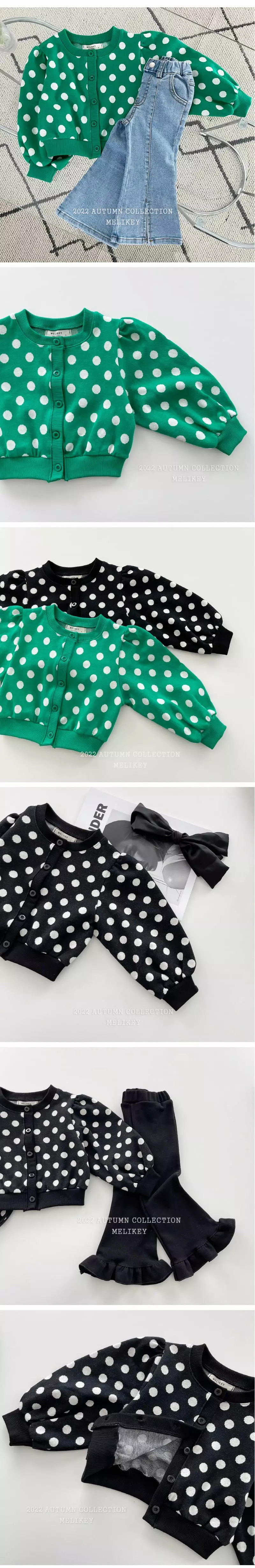 Melikey - Korean Children Fashion - #discoveringself - Dot Puff Cardigan - 3