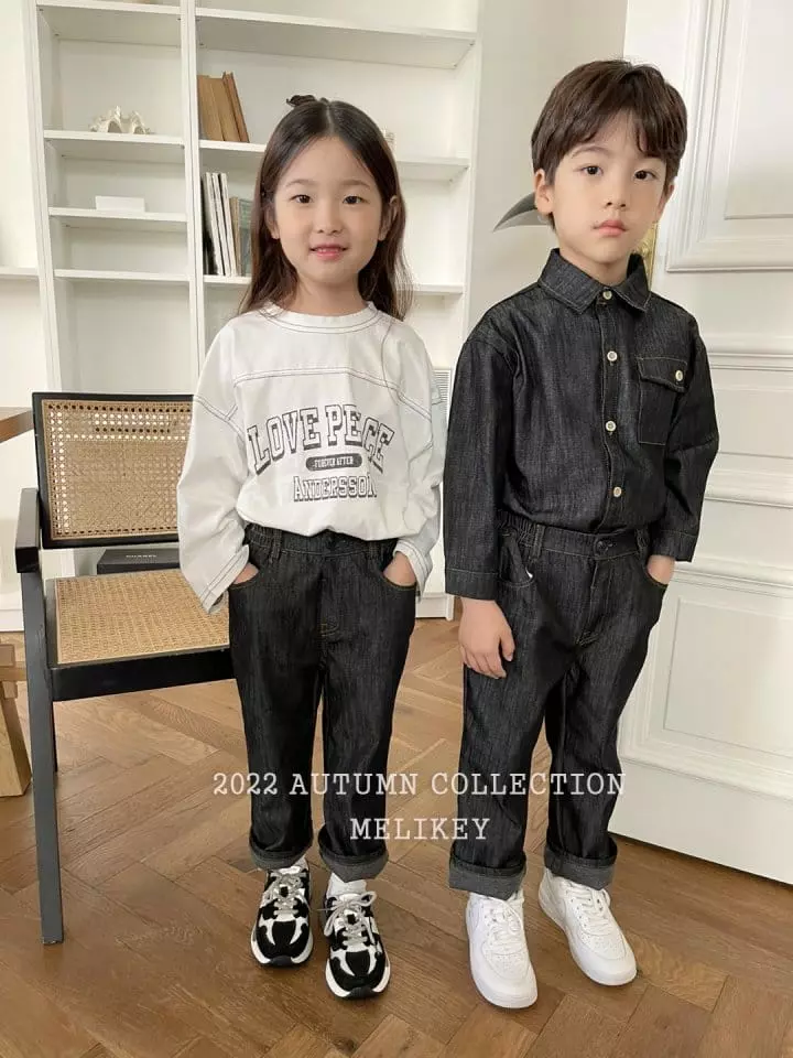 Melikey - Korean Children Fashion - #discoveringself - Pocket Shirt Black Denim - 3