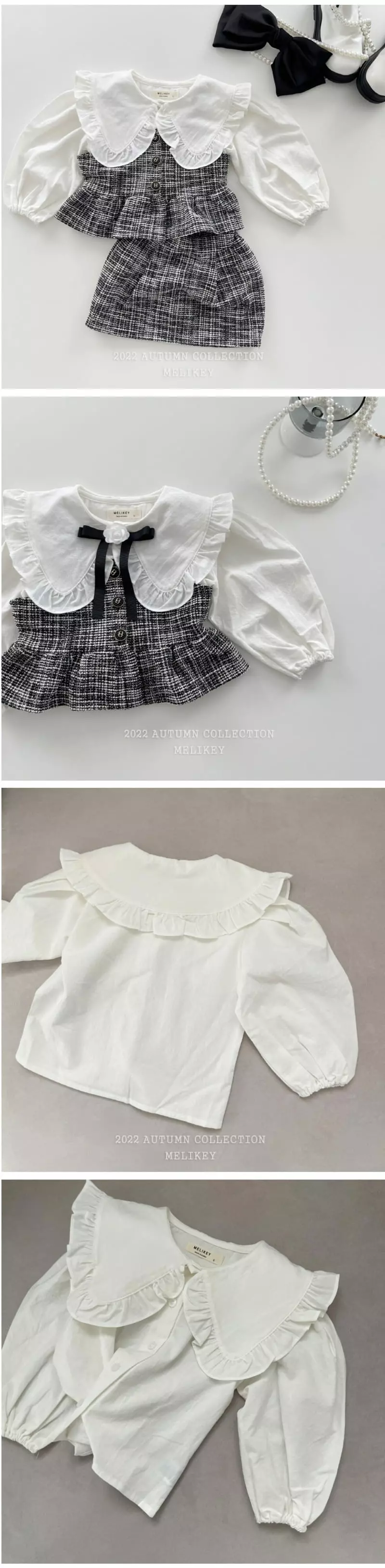 Melikey - Korean Children Fashion - #kidsshorts - Basic Frill Blouse - 2