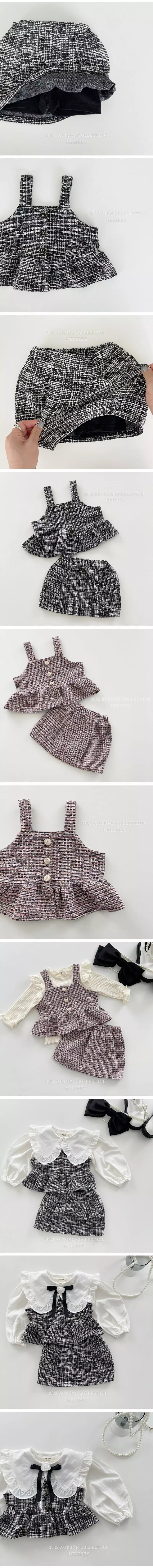 Melikey - Korean Children Fashion - #kidsstore - Pumpkin Bustier Top Bottom Set - 3